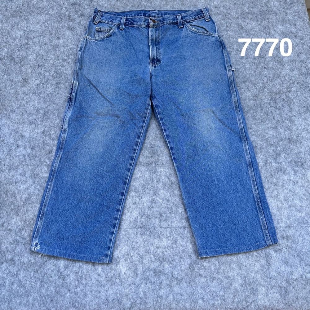 Dickies Relaxed Fit Carpenter Jeans Mens 34x25 Blue Denim Utility Pants 1993SNB